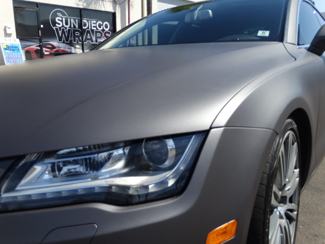 Audi A7 (Matte Dark grey) | Sun Diego Wraps - Vehicle Wrap, Clear Bra